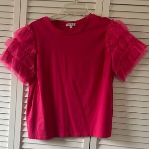Pink Ruffle Sleeve Top